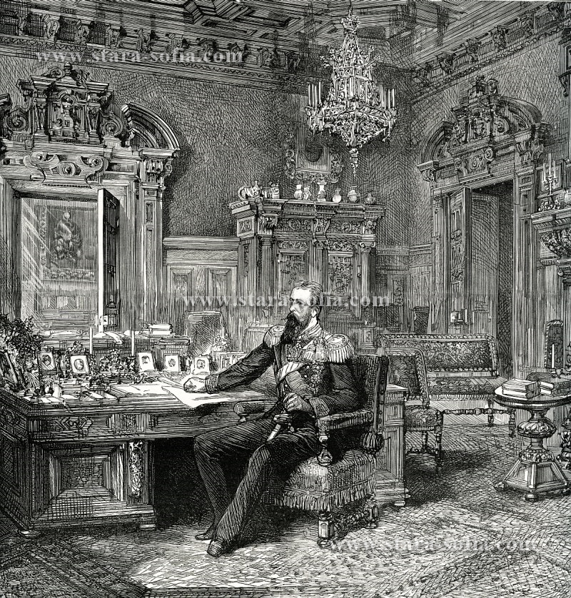 Княз Батенберг в кабинета си